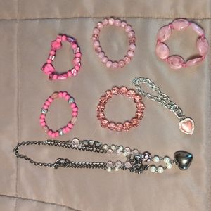 3 for $10 - Bracelets lot of 6 and necklace